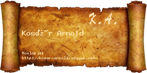 Kosár Arnold névjegykártya