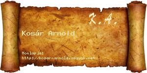 Kosár Arnold névjegykártya